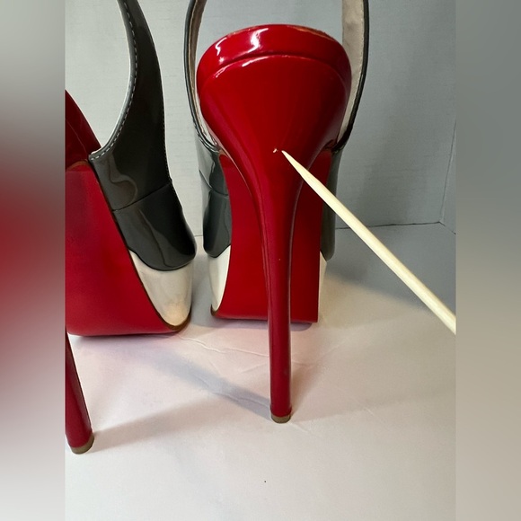 Christian Louboutin Tricolor patent Leather Lady peep toe Plataform sandals - Picture 6 of 12